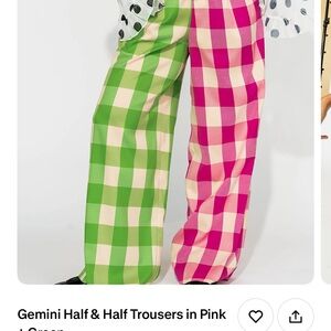Dressed in LALA Pink and Green Checkered Trousers